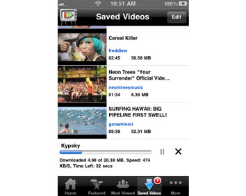 Saved videos in an exclusive tab
