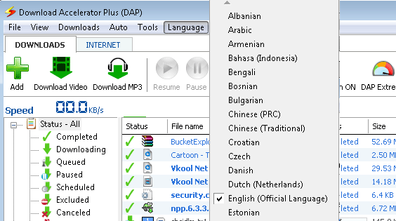 Download Accelerator Plus (DAP) - Select a language