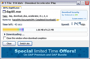 Download window