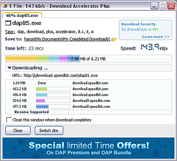Download window