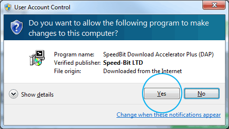 Windows' User Account Control window