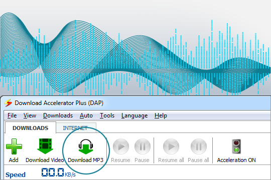 DAP Features - Download MP3 Button Screenshot