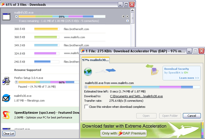 Download window
