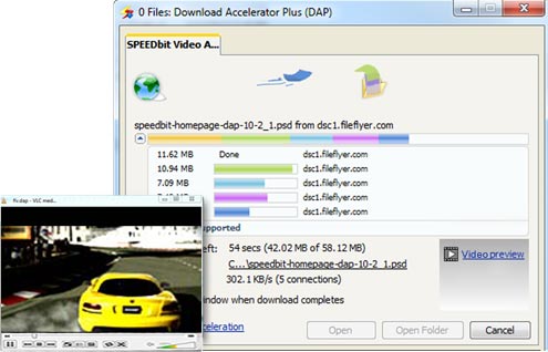 Download Accelerator Plus (DAP) - Preview Video while downloading screenshot