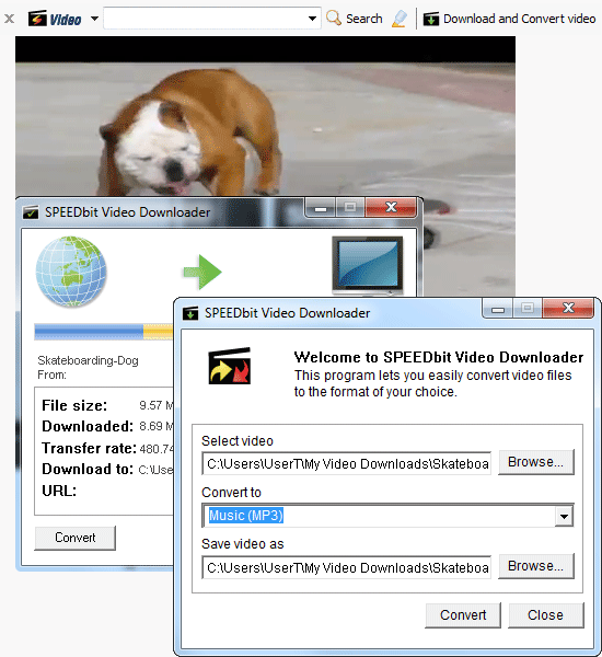 Speedbit Video Downloader and Converter - Convert Video to MP3 Screen